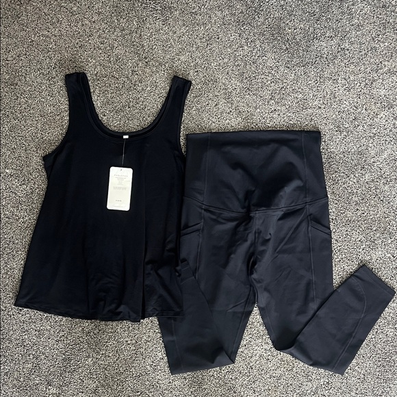 Fabletics Pants - Fabletics Black Maternity Tank & Leggings Set, Medium, NWT